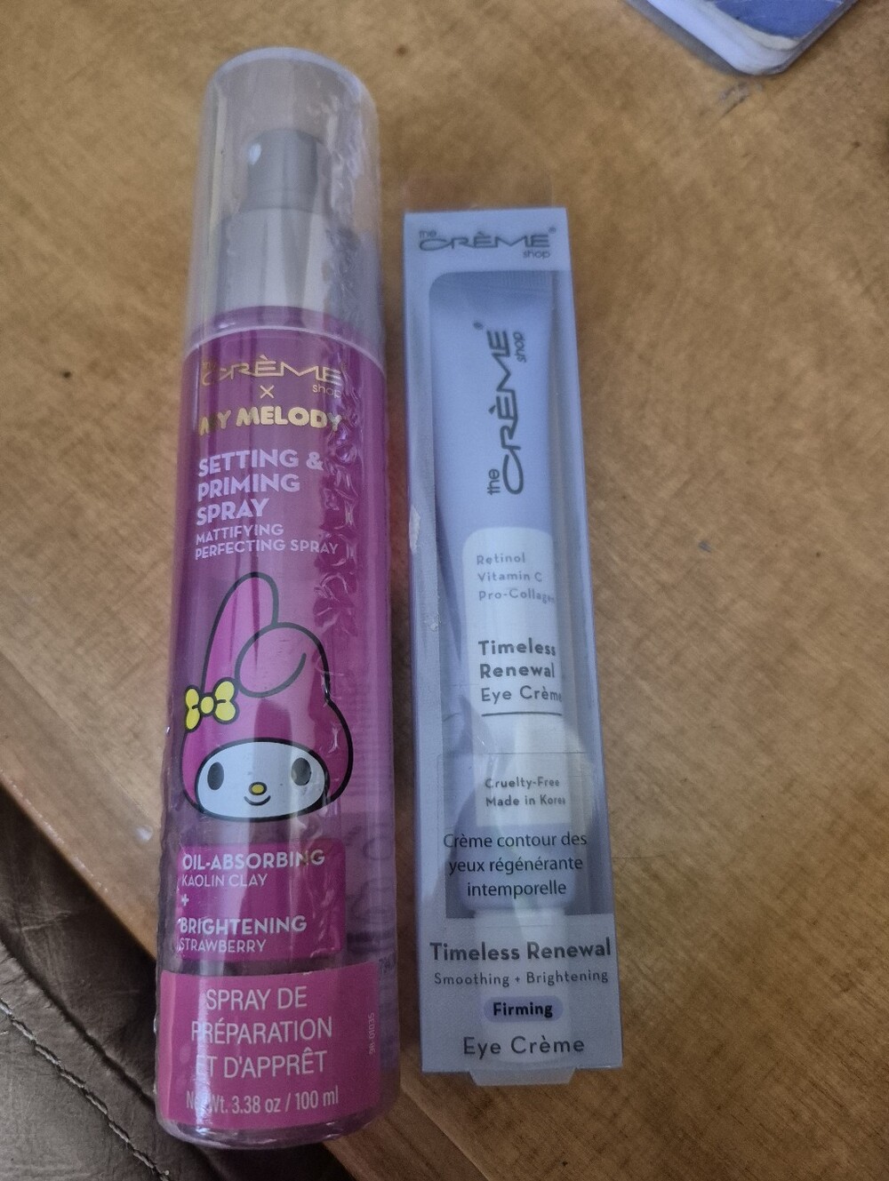 The Crème x My Melody Setting & Priming Spray & Timeless Renewal Eye Cream
